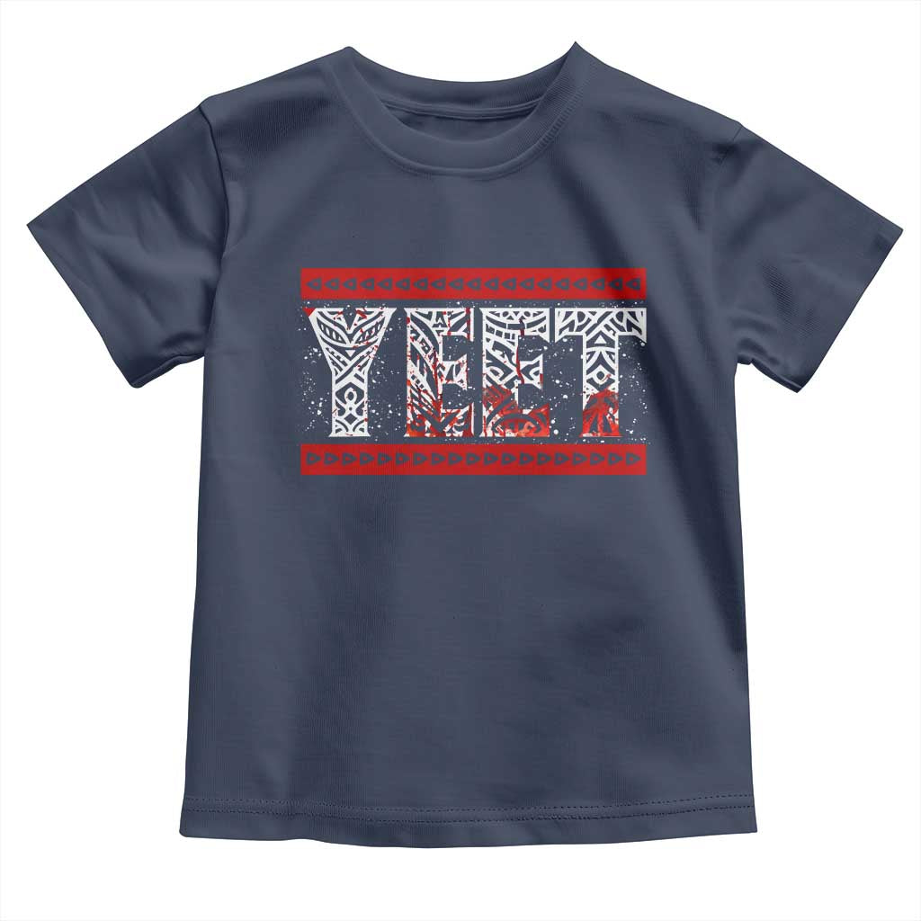 Yeet Funny Wrestling Slang Quote Tribal Art Blood Splatter Toddler T Shirt TS11 Navy Print Your Wear