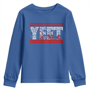 Yeet Funny Wrestling Slang Quote Tribal Art Blood Splatter Youth Sweatshirt TS11 Royal Blue Print Your Wear