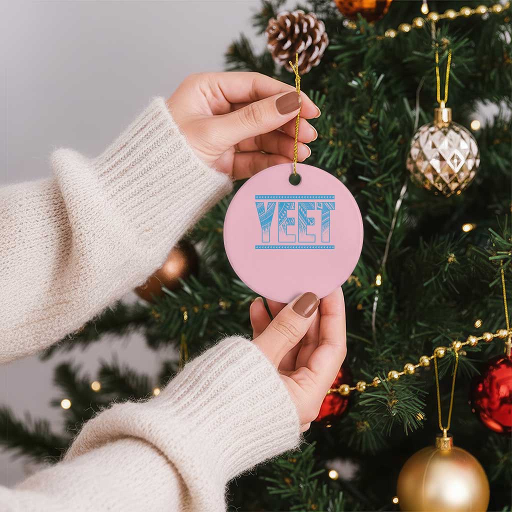 Yeet Funny Wrestling Slang Quote Tribal Art Ceramic Ornament TS11 1pc Light Pink Print Your Wear