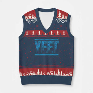 Yeet Funny Wrestling Slang Quote Tribal Art V-Neck Knit Sweater Vest TS11 Navy Red Print Your Wear