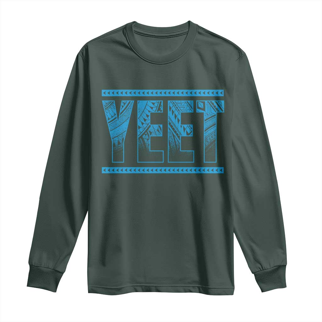 Yeet Funny Wrestling Slang Quote Tribal Art Long Sleeve Shirt TS11 Dark Forest Green Print Your Wear