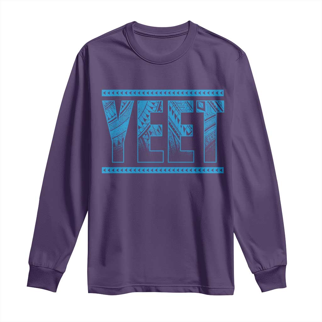 Yeet Funny Wrestling Slang Quote Tribal Art Long Sleeve Shirt TS11 Purple Print Your Wear