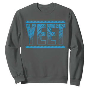 Yeet Funny Wrestling Slang Quote Tribal Art Sweatshirt TS11 Dark Heather Print Your Wear
