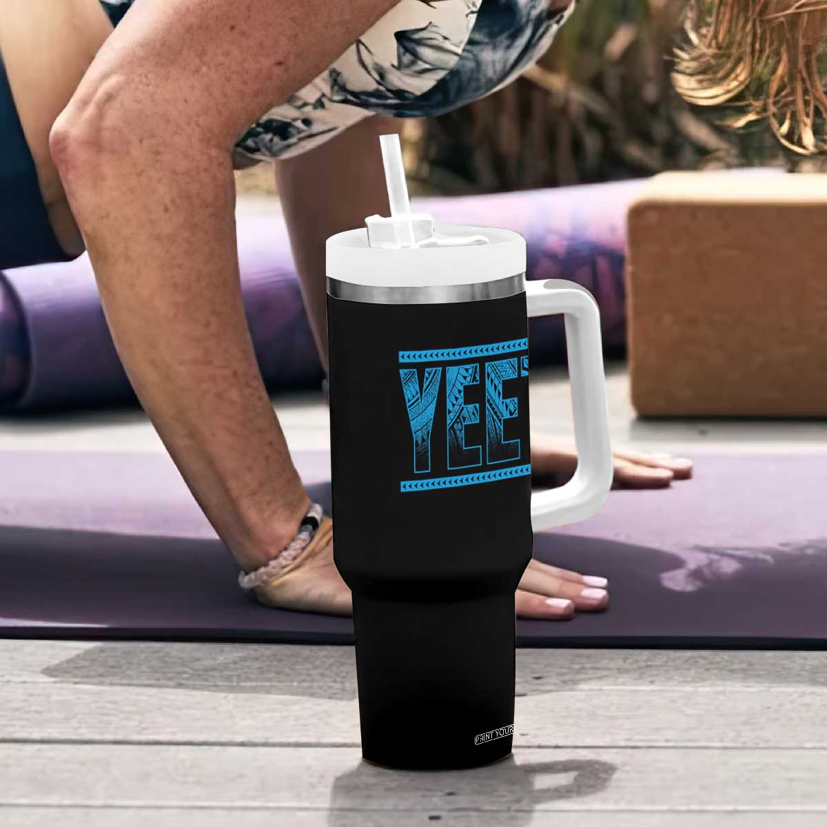 Yeet Funny Wrestling Slang Quote Tribal Art Tumbler With Handle TS11 Print Your Wear