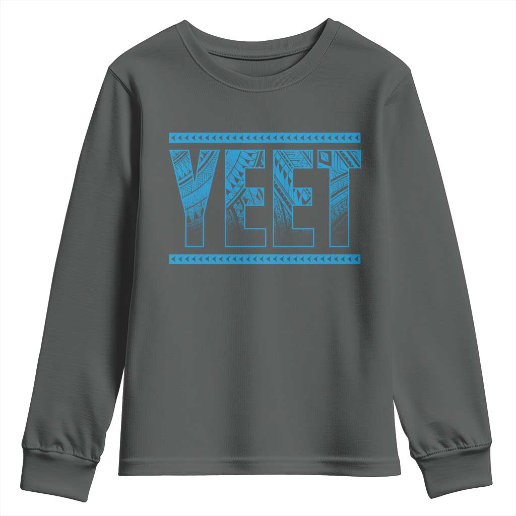 Yeet Funny Wrestling Slang Quote Tribal Art Youth Sweatshirt TS11 Dark Heather Print Your Wear
