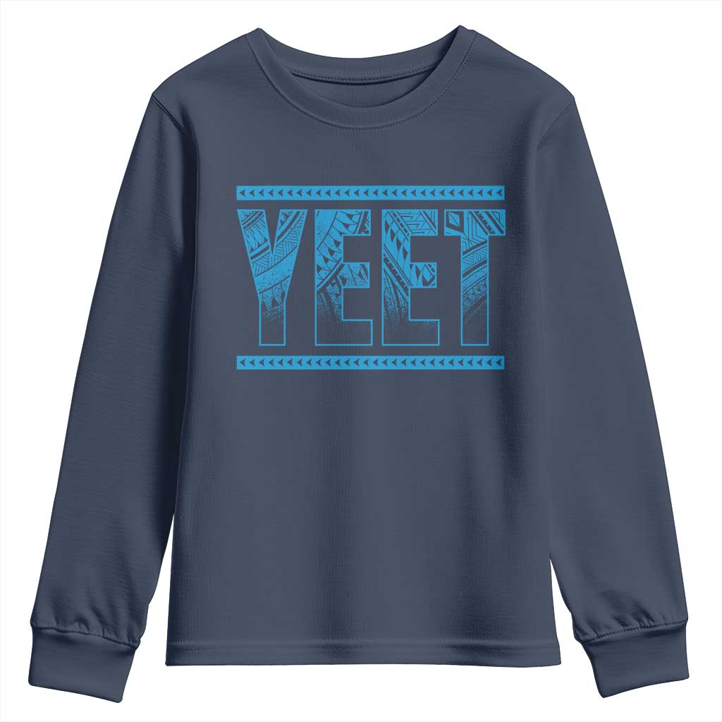 Yeet Funny Wrestling Slang Quote Tribal Art Youth Sweatshirt TS11 Navy Print Your Wear