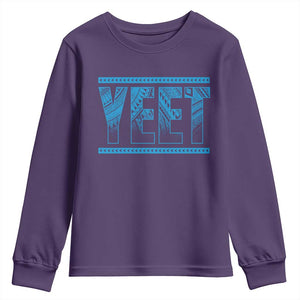 Yeet Funny Wrestling Slang Quote Tribal Art Youth Sweatshirt TS11 Purple Print Your Wear