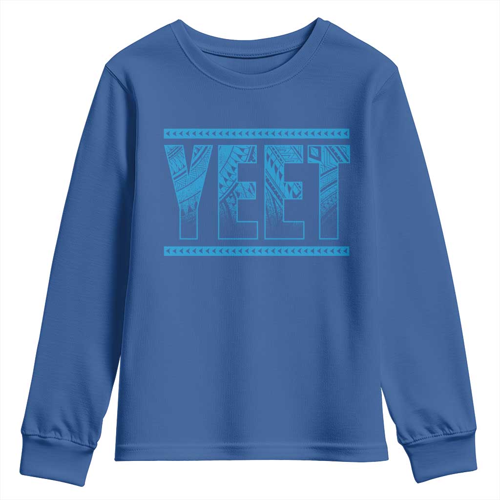 Yeet Funny Wrestling Slang Quote Tribal Art Youth Sweatshirt TS11 Royal Blue Print Your Wear