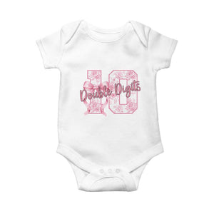 10th Birthday Baby Onesie Double Digits Pink Coquette Bow 10 Year Old Aesthetic TS11 White Print Your Wear