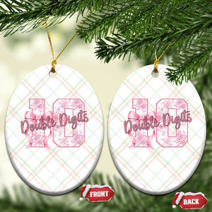 10th Birthday Ceramic Ornament Double Digits Pink Coquette Bow 10 Year Old Aesthetic TS11 Print Your Wear