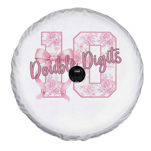 10th Birthday Spare Tire Cover Double Digits Pink Coquette Bow 10 Year Old Aesthetic TS11 Print Your Wear