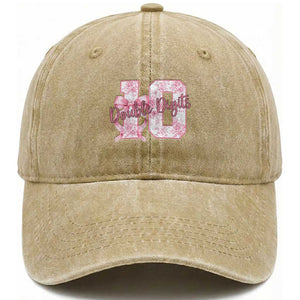 10th Birthday Washed Cotton Baseball Cap Double Digits Pink Coquette Bow 10 Year Old Aesthetic TS11 Print Your Wear