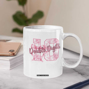 10th Birthday Coffee Mug Double Digits Pink Coquette Bow 10 Year Old Aesthetic TS11 Print Your Wear