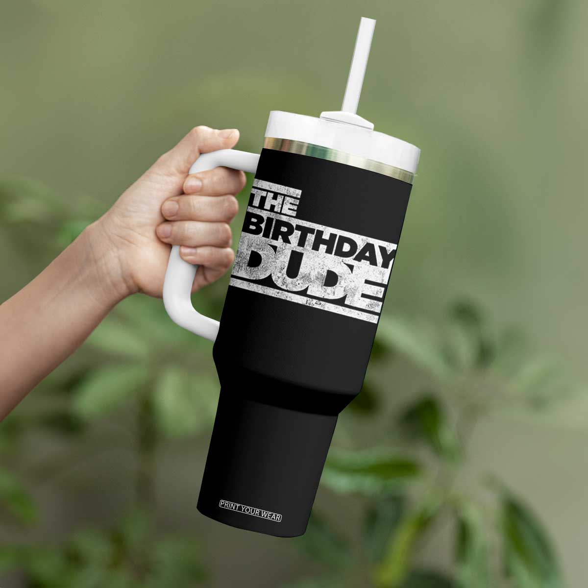 The Birthday Dude Tumbler With Handle Funny Birthday Guy Gift TS11 Print Your Wear
