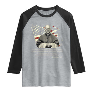 Pope Leo XIV Raglan Shirt You Cannot Follow Both Christ And The Cruelty Of Kings TS11 Heather Gray Black Print Your Wear