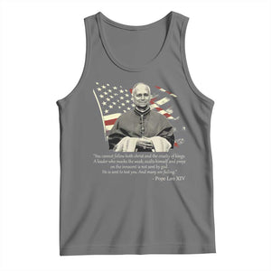 Pope Leo XIV Tank Top You Cannot Follow Both Christ And The Cruelty Of Kings TS11 Black Heather Print Your Wear