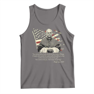 Pope Leo XIV Tank Top You Cannot Follow Both Christ And The Cruelty Of Kings TS11 Deep Heather Print Your Wear