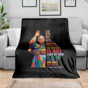 Pope Leo XIV No Kings Throw Blanket You Cannot Follow Both Christ And The Cruelty Of Kings TS11 Print Your Wear