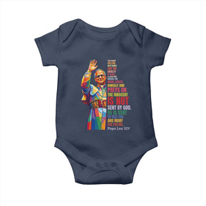 Pope Leo XIV No Kings Baby Onesie You Cannot Follow Both Christ And The Cruelty Of Kings TS11 Navy Print Your Wear