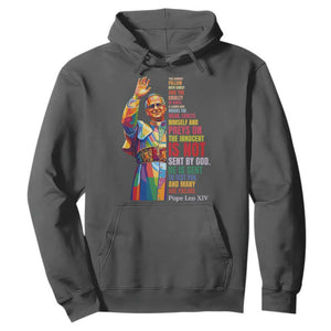 Pope Leo XIV No Kings Hoodie You Cannot Follow Both Christ And The Cruelty Of Kings TS11 Dark Heather Print Your Wear