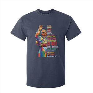 Pope Leo XIV No Kings T Shirt For Kid You Cannot Follow Both Christ And The Cruelty Of Kings TS11 Navy Print Your Wear