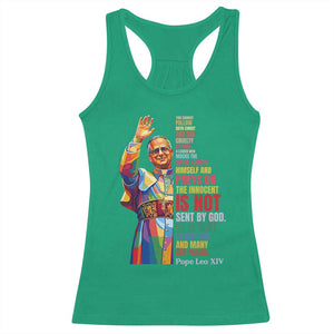 Pope Leo XIV No Kings Racerback Tank Top You Cannot Follow Both Christ And The Cruelty Of Kings TS11 Irish Green Print Your Wear