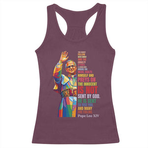 Pope Leo XIV No Kings Racerback Tank Top You Cannot Follow Both Christ And The Cruelty Of Kings TS11 Maroon Print Your Wear