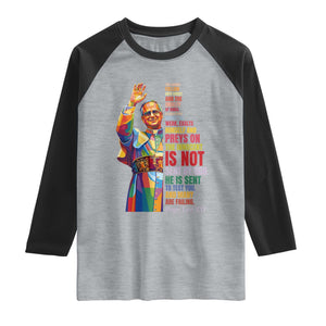 Pope Leo XIV No Kings Raglan Shirt You Cannot Follow Both Christ And The Cruelty Of Kings TS11 Heather Gray Black Print Your Wear