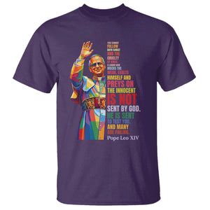 Pope Leo XIV No Kings T Shirt You Cannot Follow Both Christ And The Cruelty Of Kings TS11 Purple Print Your Wear
