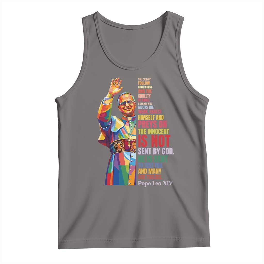 Pope Leo XIV No Kings Tank Top You Cannot Follow Both Christ And The Cruelty Of Kings TS11 Deep Heather Print Your Wear