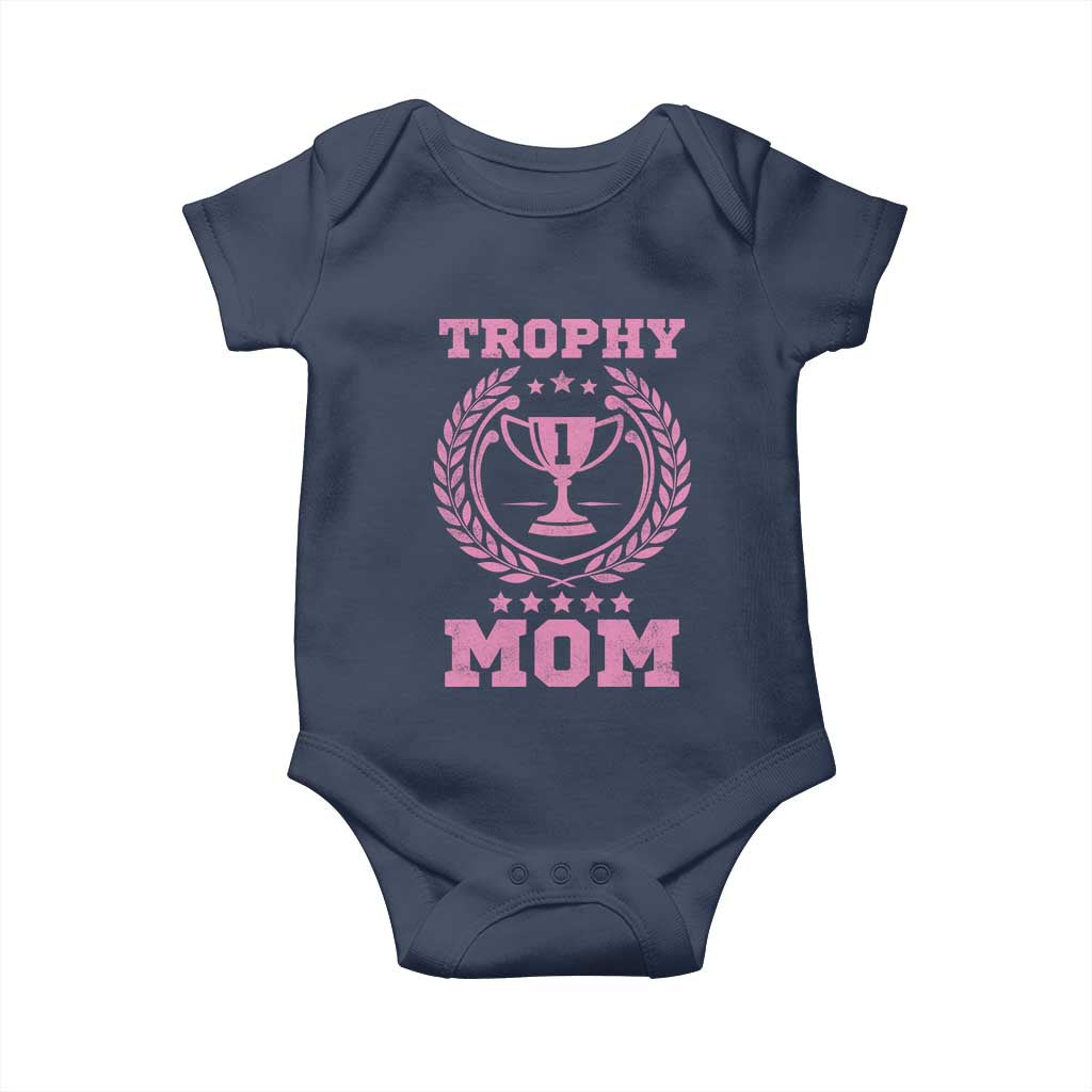 Trophy Mom Baby Onesie Number One Mama Funny Mother's Day TS11 Navy Print Your Wear