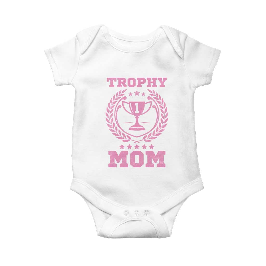 Trophy Mom Baby Onesie Number One Mama Funny Mother's Day TS11 White Print Your Wear