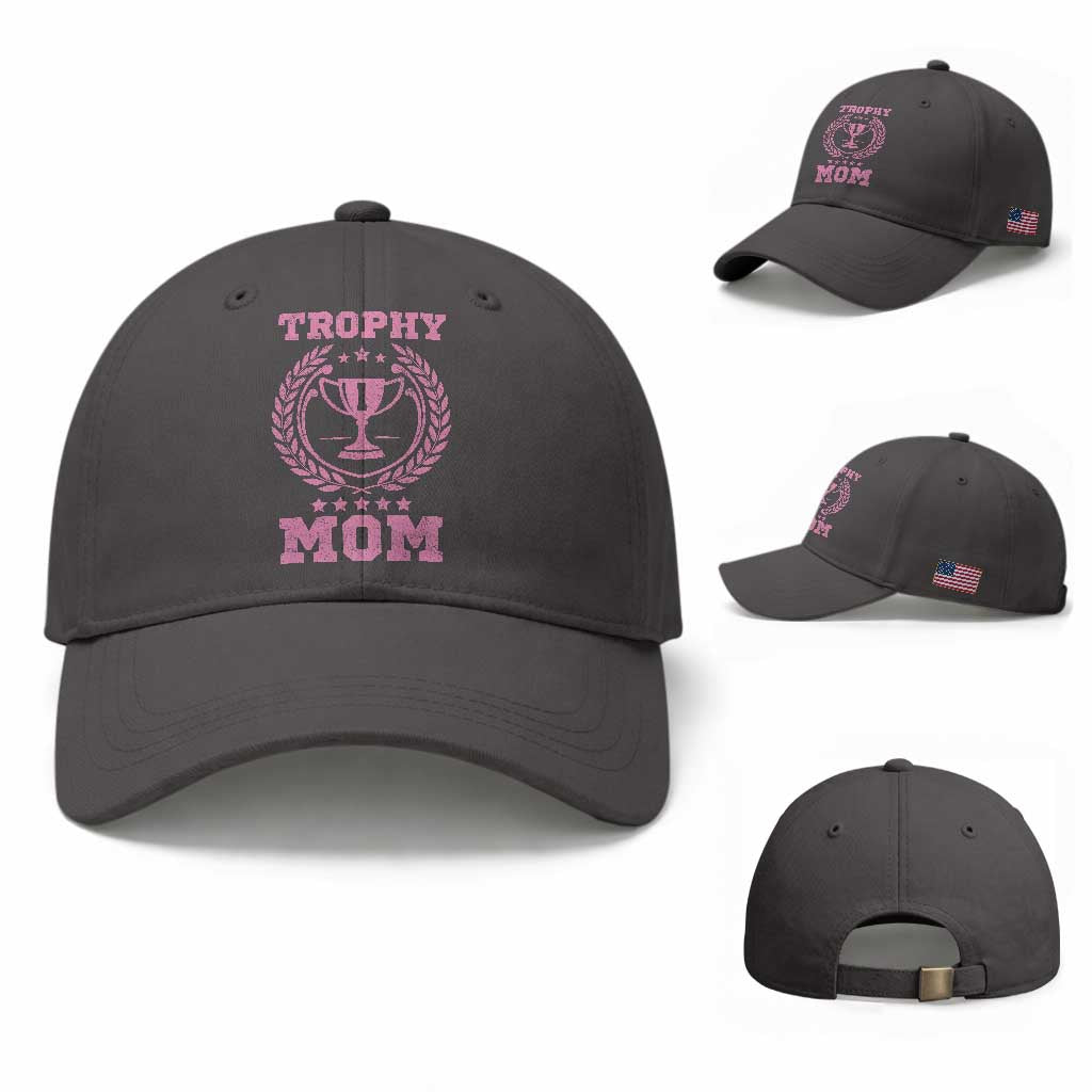 Trophy Mom Baseball Cap Number One Mama Funny Mother's Day TS11 Baseball Cap Universal Fit Dark Gray Print Your Wear