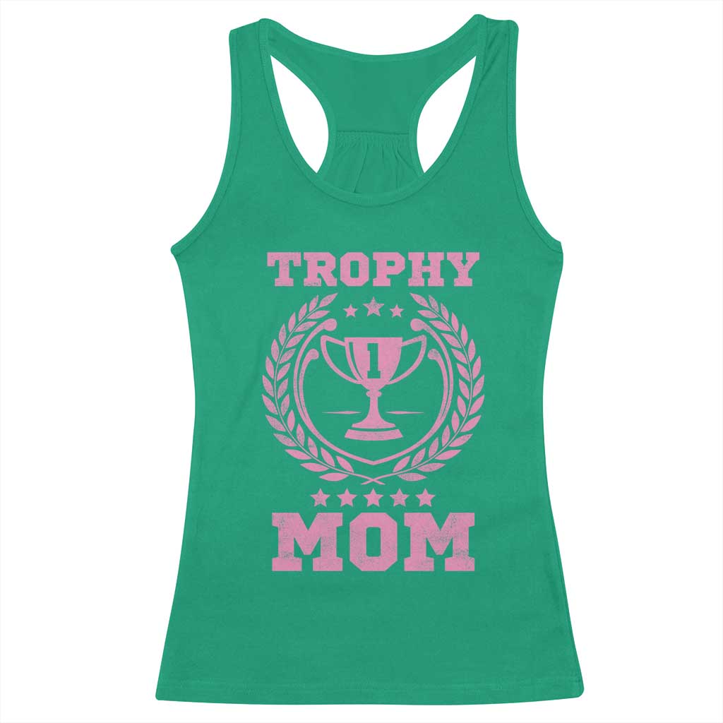 Trophy Mom Racerback Tank Top Number One Mama Funny Mother's Day TS11 Irish Green Print Your Wear