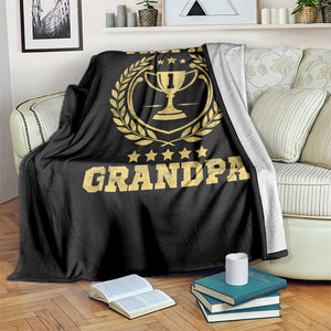 Trophy Grandpa Throw Blanket Funny Number One Grandfather