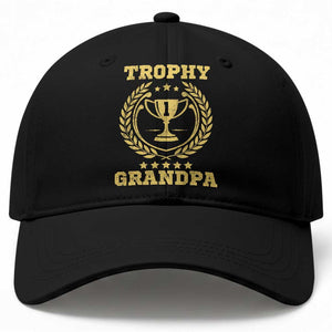 Trophy Grandpa Baseball Cap Funny Number One Grandfather
