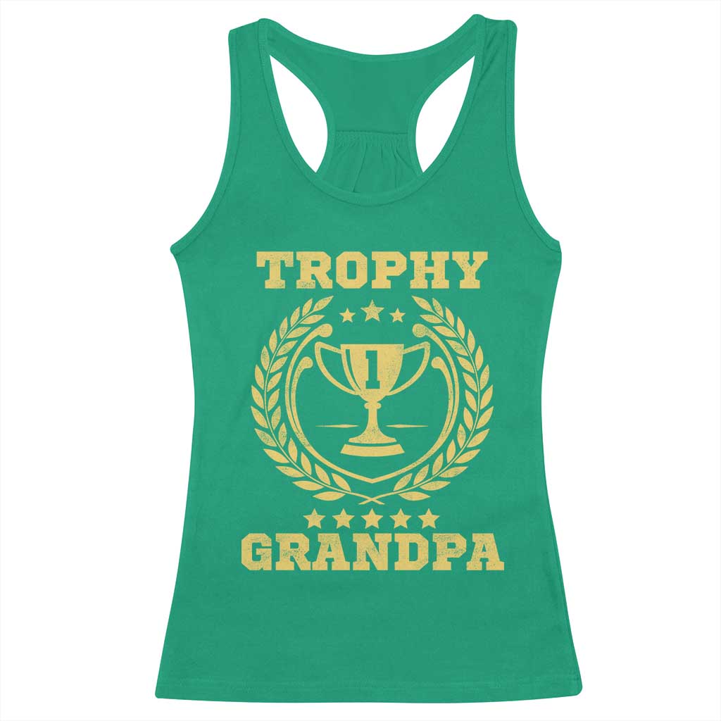 Trophy Grandpa Racerback Tank Top Funny Number One Grandfather TS11 Irish Green Print Your Wear
