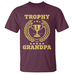 Trophy Grandpa T Shirt Funny Number One Grandfather TS11 Maroon Print Your Wear