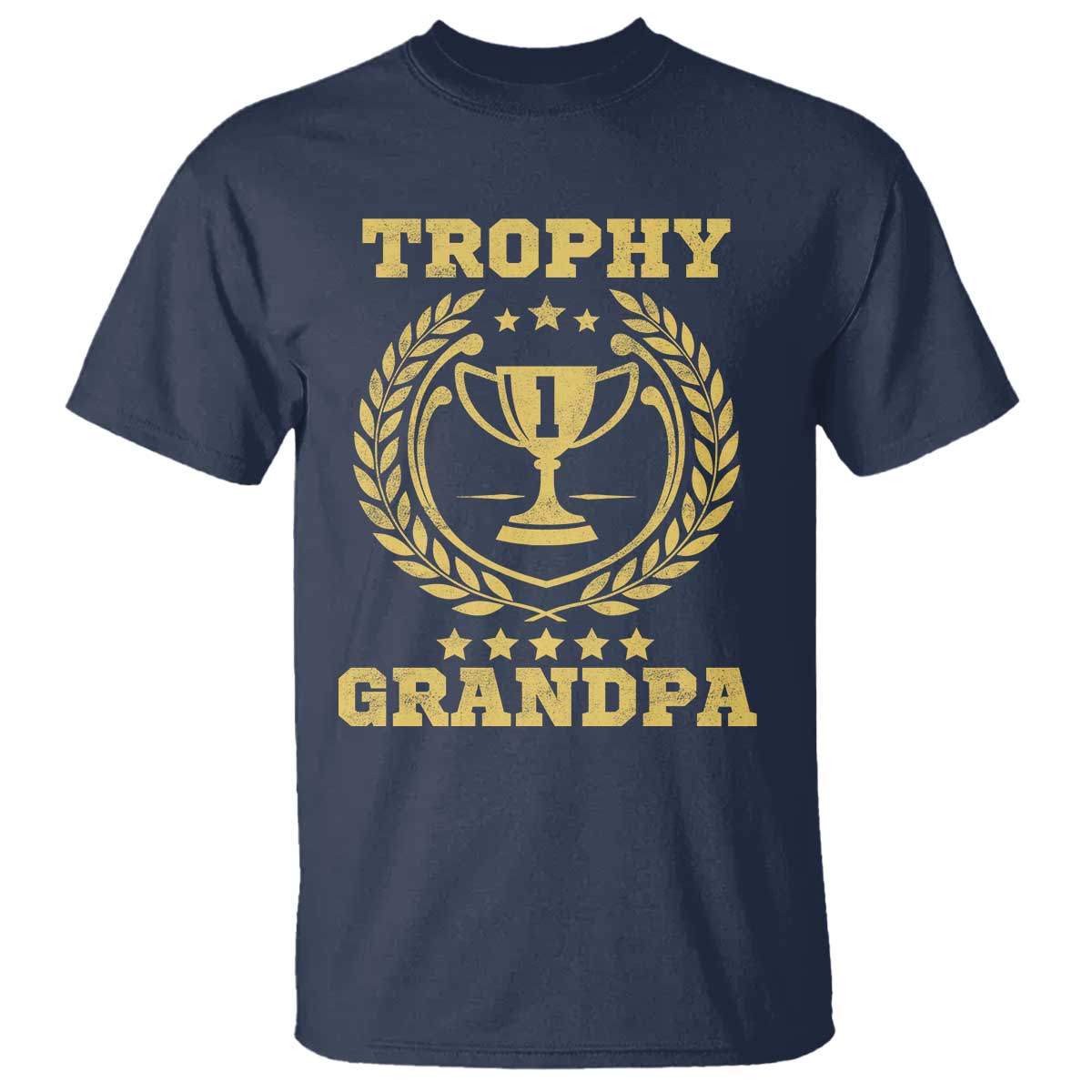 Trophy Grandpa T Shirt Funny Number One Grandfather TS11 Navy Print Your Wear