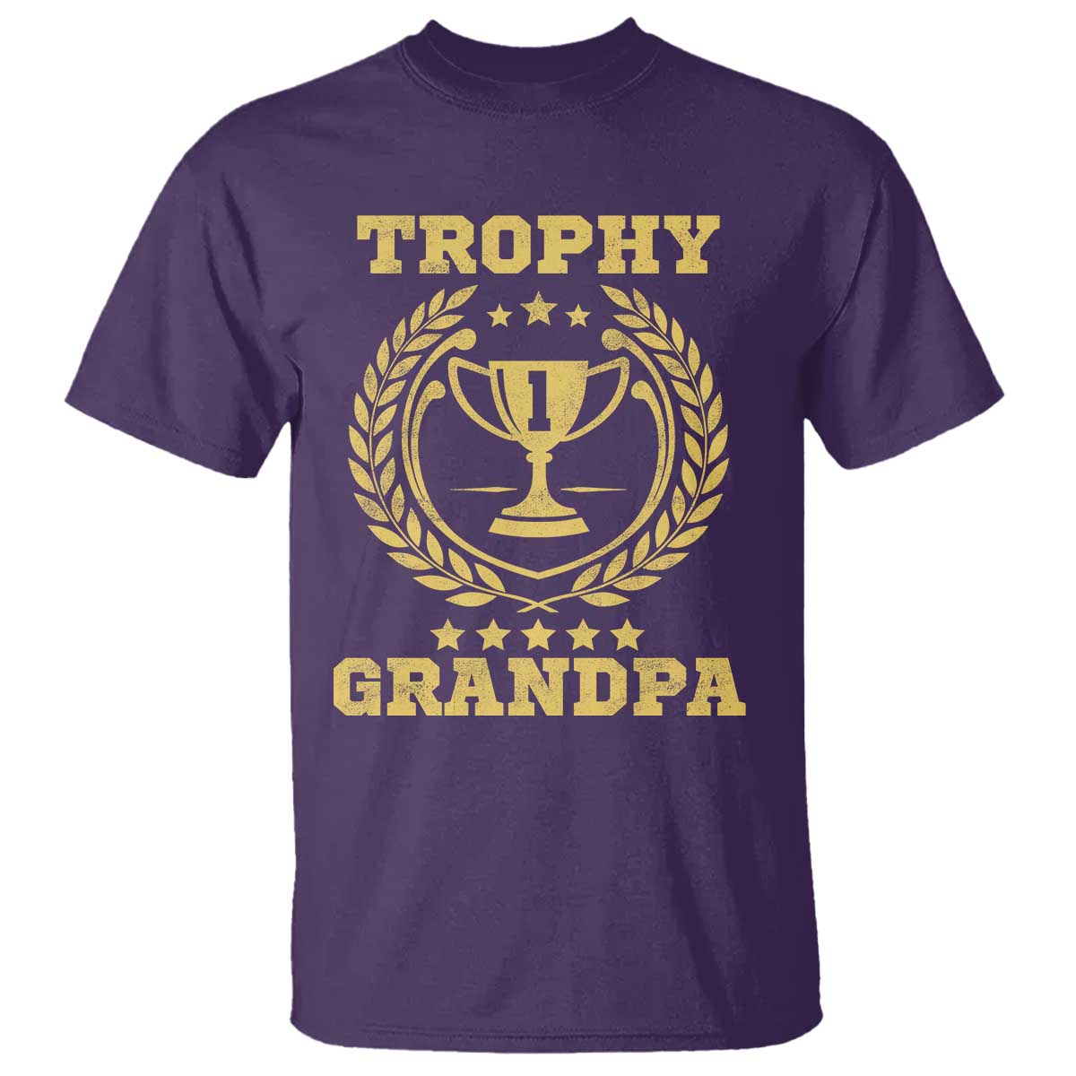 Trophy Grandpa T Shirt Funny Number One Grandfather TS11 Purple Print Your Wear