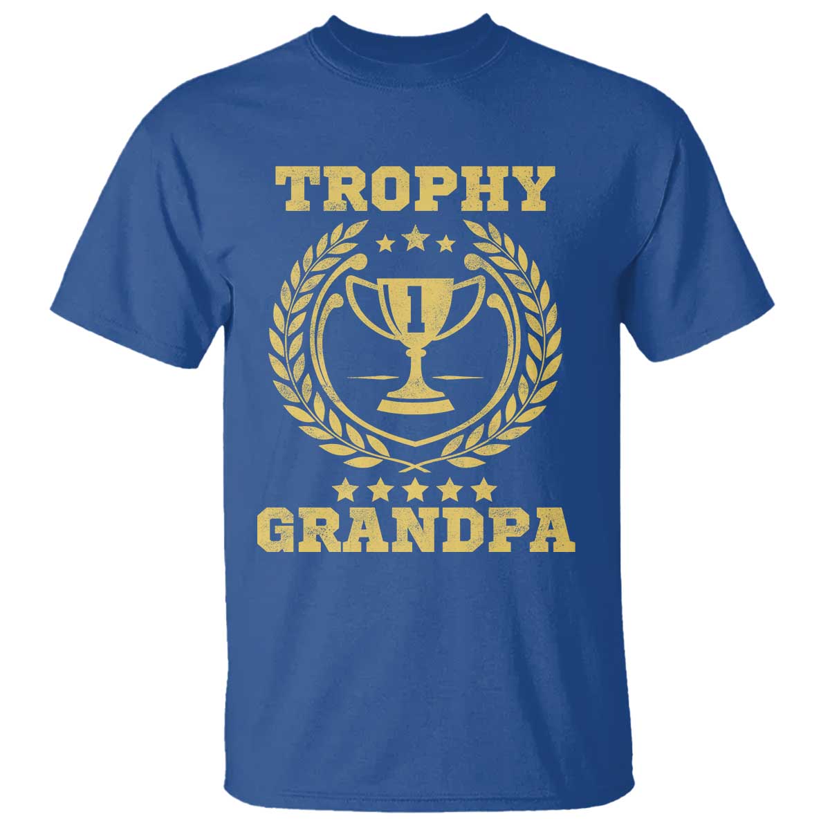 Trophy Grandpa T Shirt Funny Number One Grandfather TS11 Royal Blue Print Your Wear