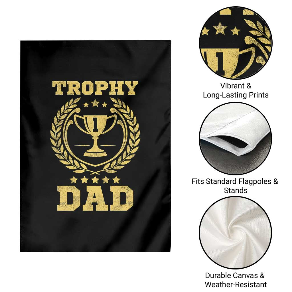 Trophy Dad Garden Flag Number One Daddy Funny Dad Joke