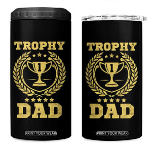 Trophy Dad 4 in 1 Can Cooler Tumbler Number One Daddy Funny Dad Joke TS11 One Size: 16 oz Black Print Your Wear