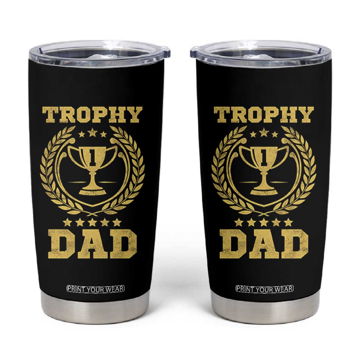 Trophy Dad Tumbler Cup Number One Daddy Funny Dad Joke TS11 Black Print Your Wear