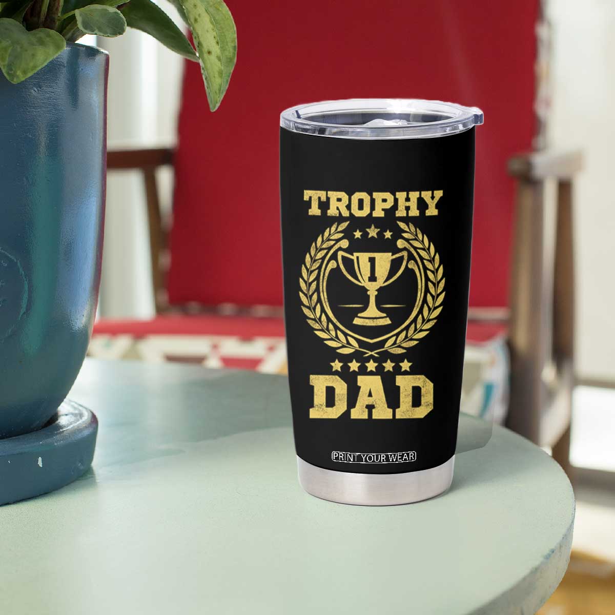 Trophy Dad Tumbler Cup Number One Daddy Funny Dad Joke TS11 Print Your Wear