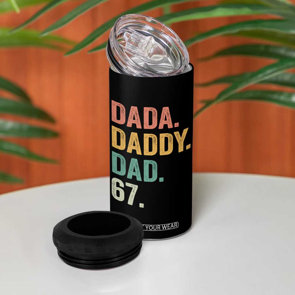 Dada Daddy Dad 67 4 in 1 Can Cooler Tumbler Funny Six Seven Father's Day TS11 Print Your Wear