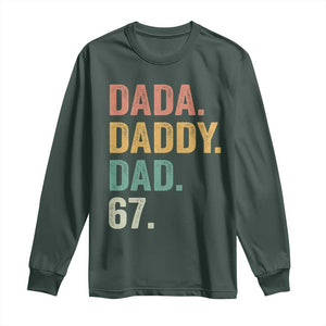 Dada Daddy Dad 67 Long Sleeve Shirt Funny Six Seven Father's Day TS11 Dark Forest Green Print Your Wear