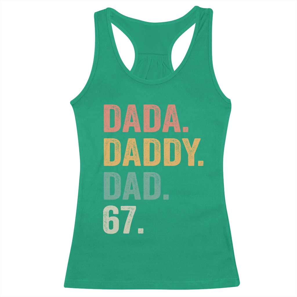 Dada Daddy Dad 67 Racerback Tank Top Funny Six Seven Father's Day TS11 Irish Green Print Your Wear