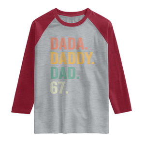 Dada Daddy Dad 67 Raglan Shirt Funny Six Seven Father's Day TS11 Heather Gray Heather Red Print Your Wear