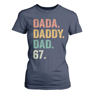 Dada Daddy Dad 67 T Shirt For Women Funny Six Seven Father's Day TS11 Navy Print Your Wear
